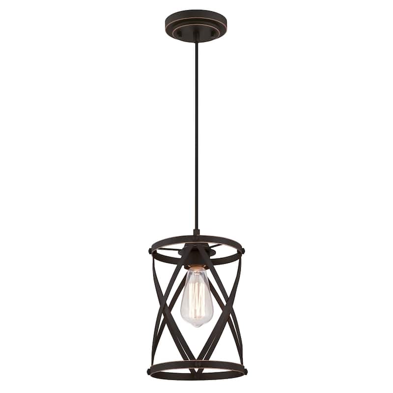 Westinghouse Lighting Isadora One-Light Indoor Mini Pendant - 1-Light - Oil Rubbed Bronze With Highlights