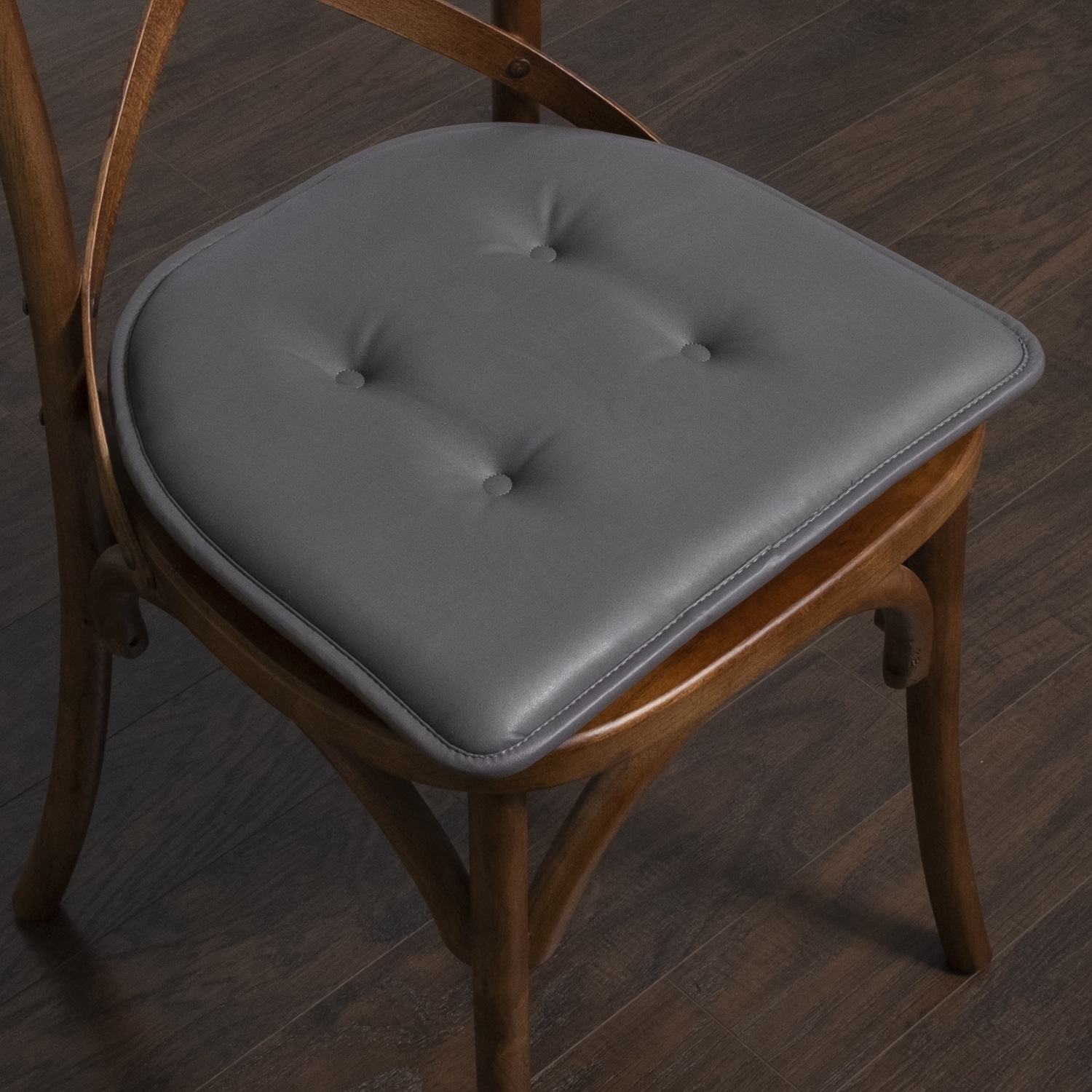 Sweet Home Collection U-Shape Faux Leather Non Slip Memory Foam Chair Cushions 17" x 16"
