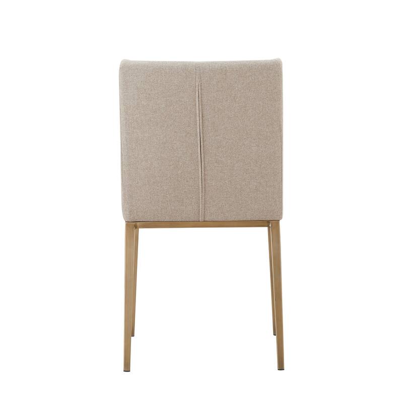 Modrest Mimi Contemporary Beige & Brass Dining Chair (Set of 2)