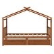 preview thumbnail 41 of 72, Creativity House Bed Twin Size Frame with 2 Wood Drawers for Boys Girls, Wood Platform Bed with Roof No Box Spring Needed