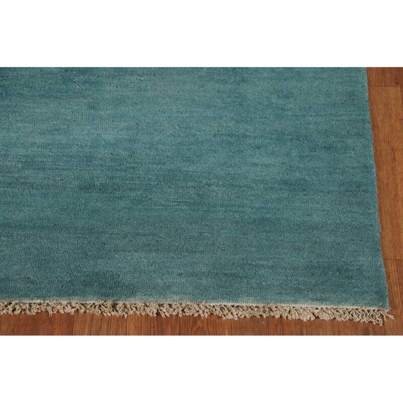 Modern Gabbeh Oriental Rug Solid Handmade Wool Carpet - 3'4"x 4'9"