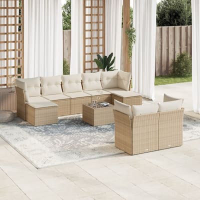 vidaXL Garden Sofa Set Beige - 21.7 x 21.7 x 14.6