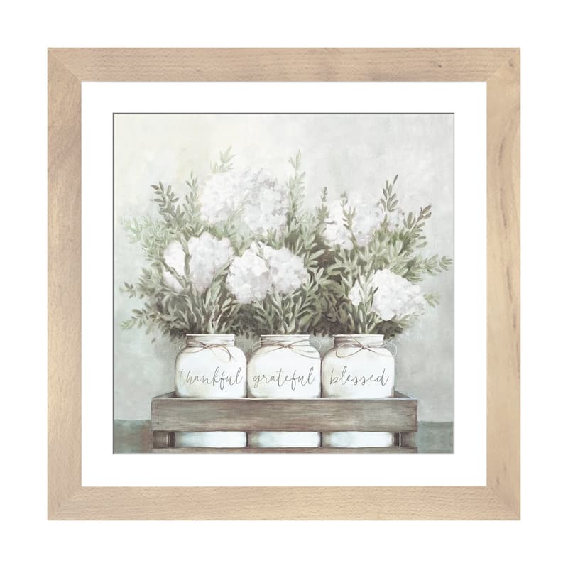 iCanvas "White Flower Jars" by Dogwood Portfolio - Natural - 24x24x1