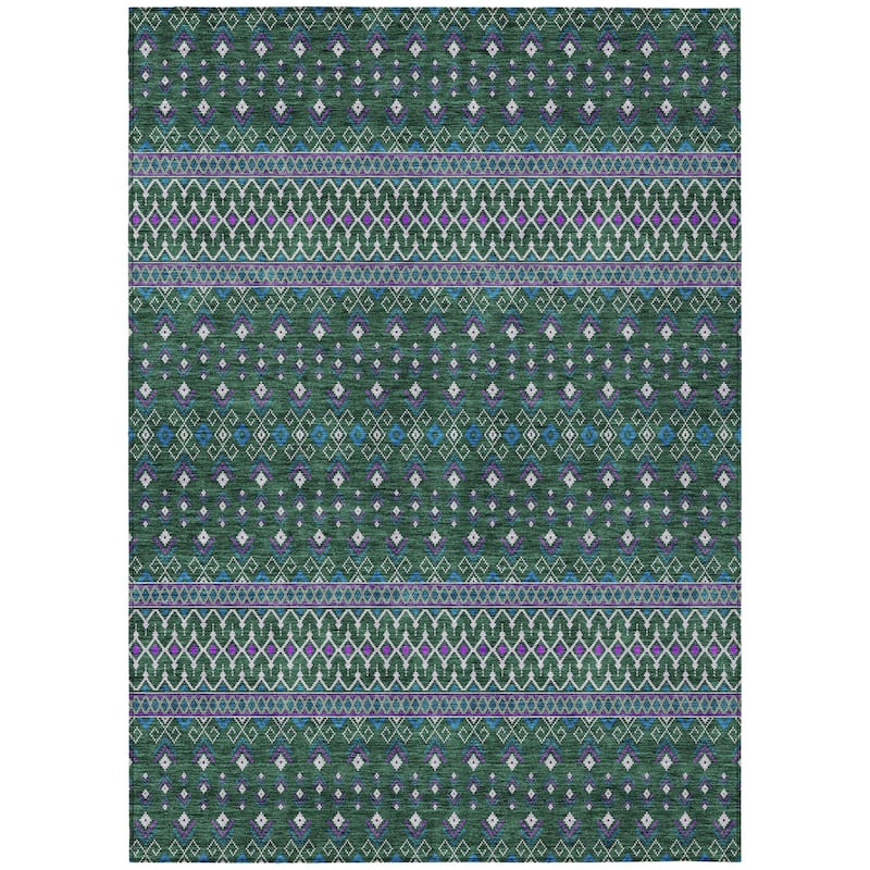 HomeRoots Tribal Transitional Rectangle Outdoor Rug