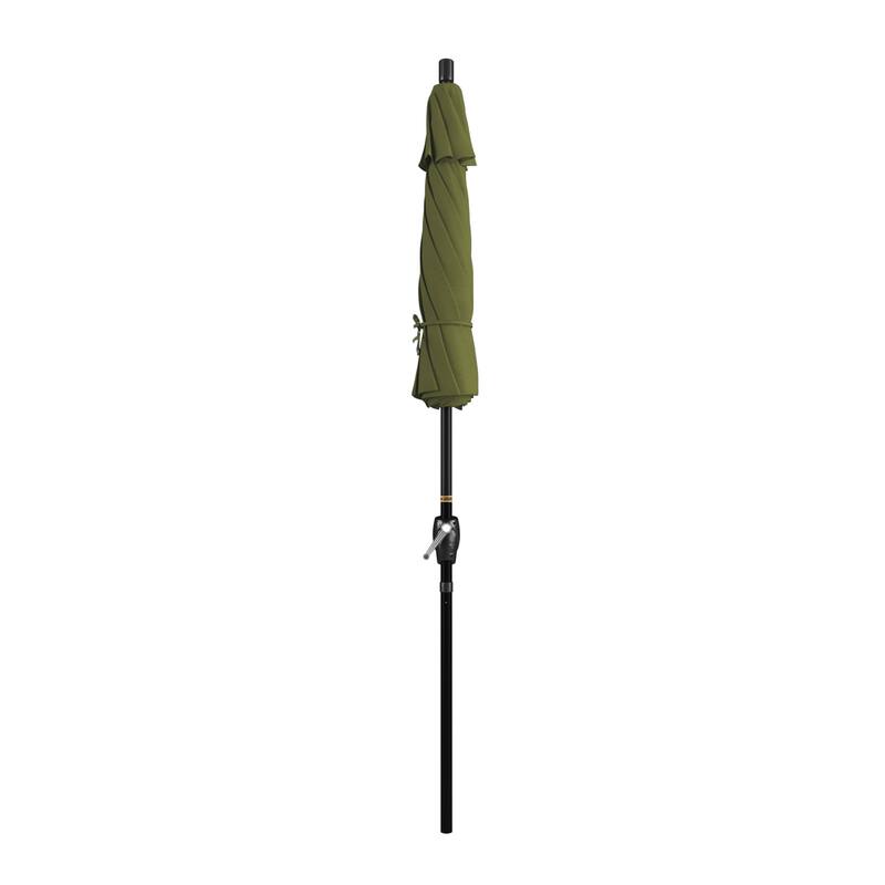 California Umbrella 7.5' Rd. Aluminum Patio Umbrella, Crank Lift with Push Button Tilt, Black Finish, Pacifica Fabric