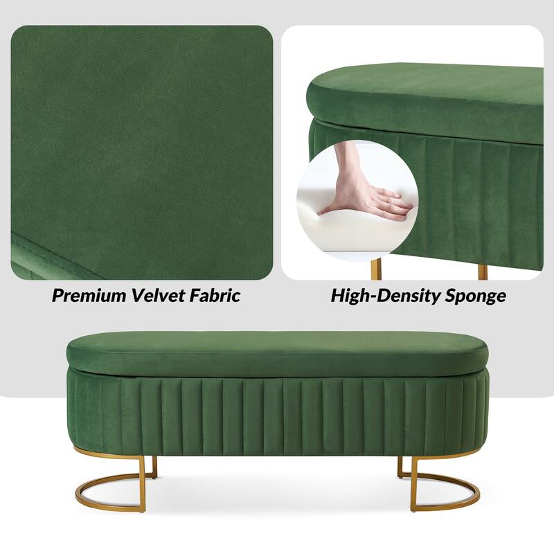 David Modern Upholstered Flip Top Storage Bench with Ottoman by HULALA HOME