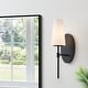 preview thumbnail 10 of 29, KAWOTI 16" 1- Light Wall Sconce with Opal Glass Shade Painted Black