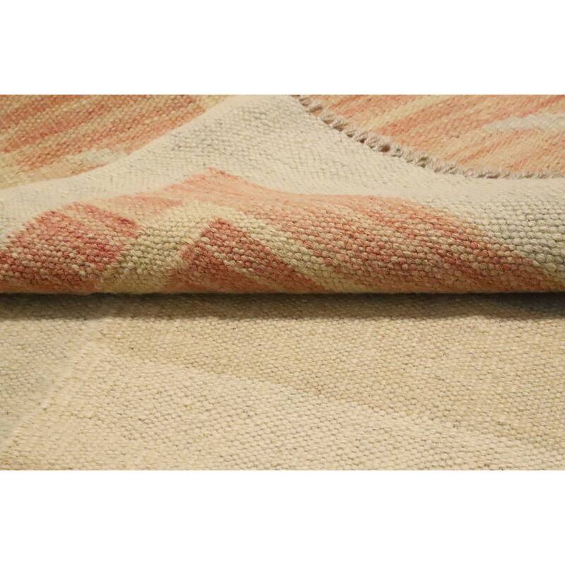 Hand Woven Oriental 100% Wool Carpet Southwestern Tribal Oranges & Rust Kilim Area Rug - 5' 0'' X 3' 5''