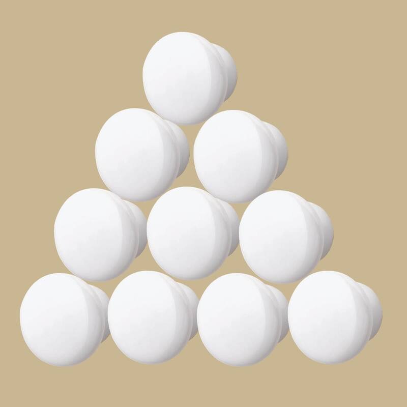 Cabinet Knob White Porcelain Plain Pull 2 D Pack of 10 Renovators Supply