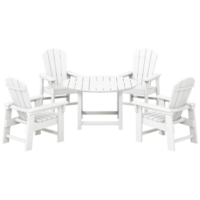 Laguna Kids Adirondack 5-Piece Round Table Dining Set - White