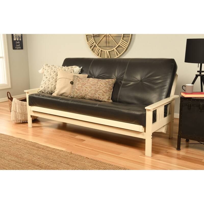 Porch & Den Kern Antique Wood Futon Set with Innerspring Mattress