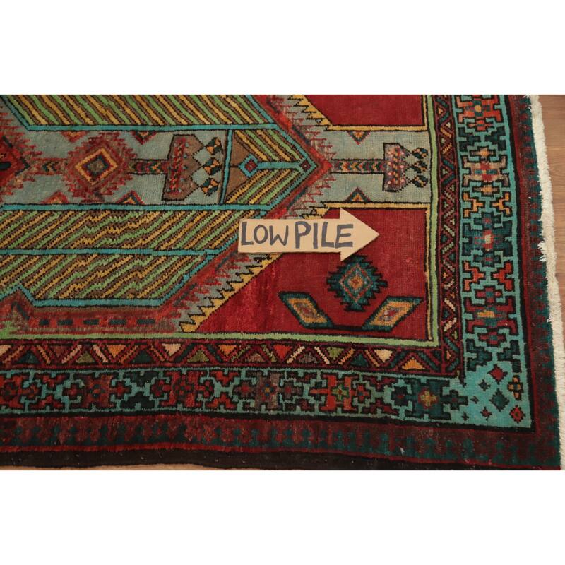 Hand Knotted Oriental 100% Wool Carpet Traditional Geometric Multi-Colored Ardebil Runner Rug - 10' 10'' X 3' 6''