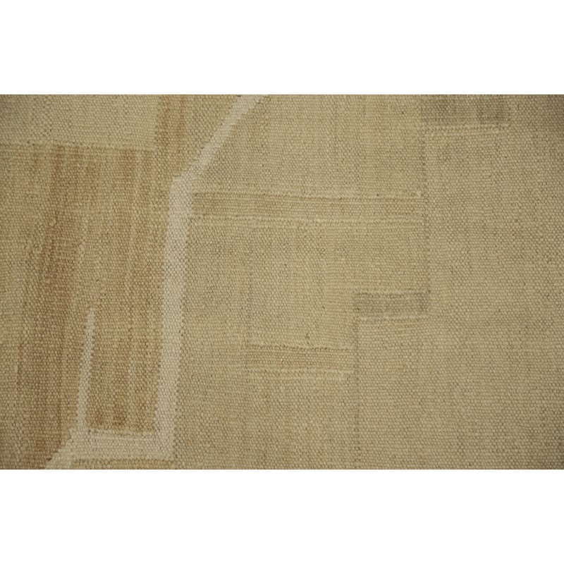 Hand Woven Oriental 100% Wool Carpet Southwestern Tribal Green Kilim Area Rug - 12' 9'' X 9' 10''