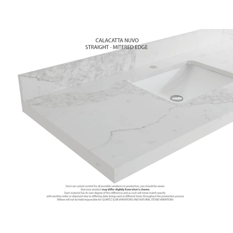Willow Collections 36 x 22 Boston Center Sink Right Bathroom Vanity with Countertop