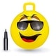 preview thumbnail 1 of 0, BounceZiez 18" Inflatable Bouncy Hopper Ball with Pump - Yellow Glasses
