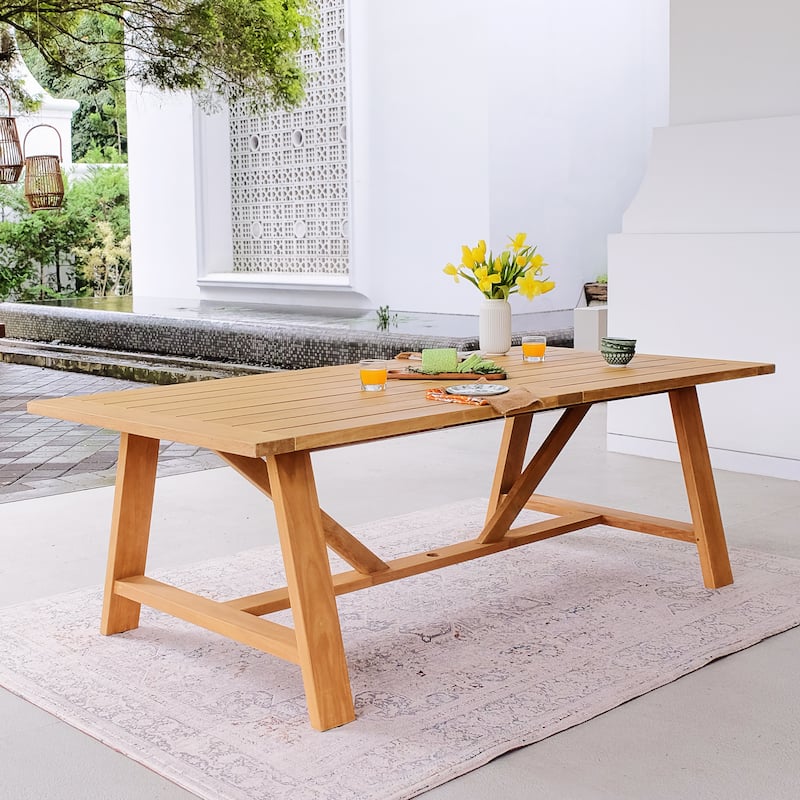 Cambridge Casual Nashville Teak Wood Outdoor Dining Table - Natural Teak