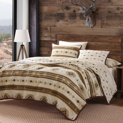 Paseo Road Dakota Western Bedding Tribal Aztec 3 Piece Quilt Set with Pillow Shams