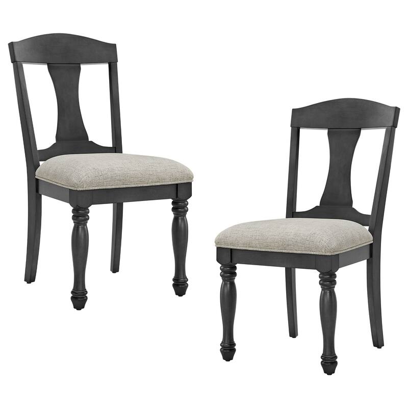 Mid Century Style Linen Upholstered Dining Chairs 2 Piece Set
