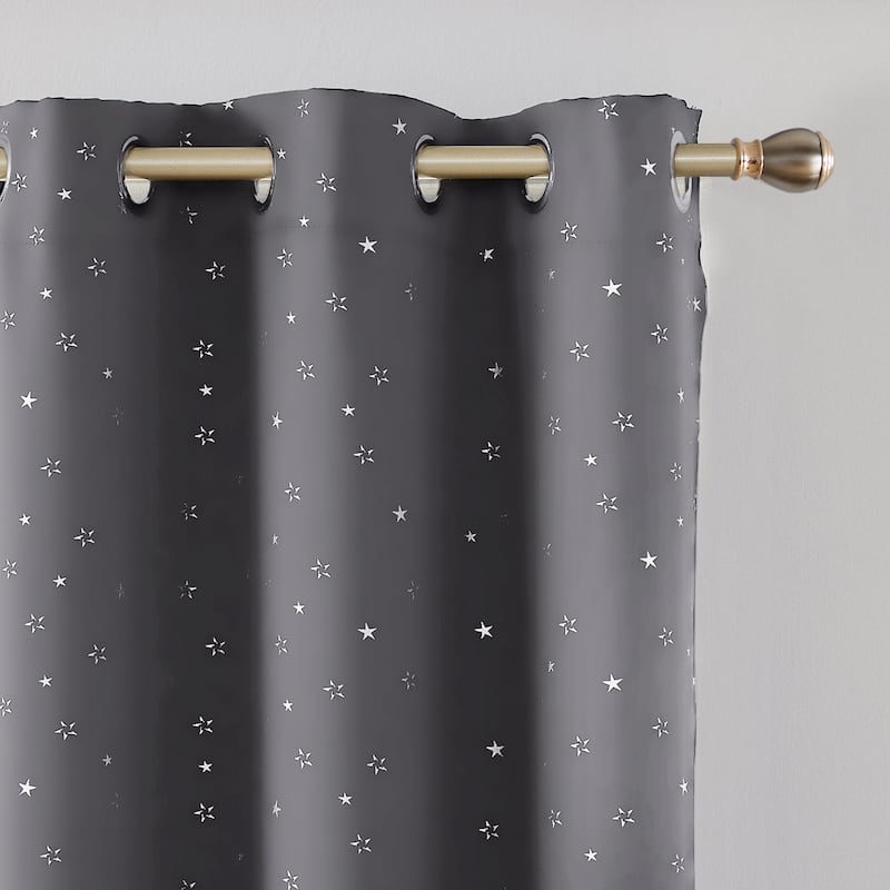 Deconovo Room Darkening Silver Star Curtains 2 Panel