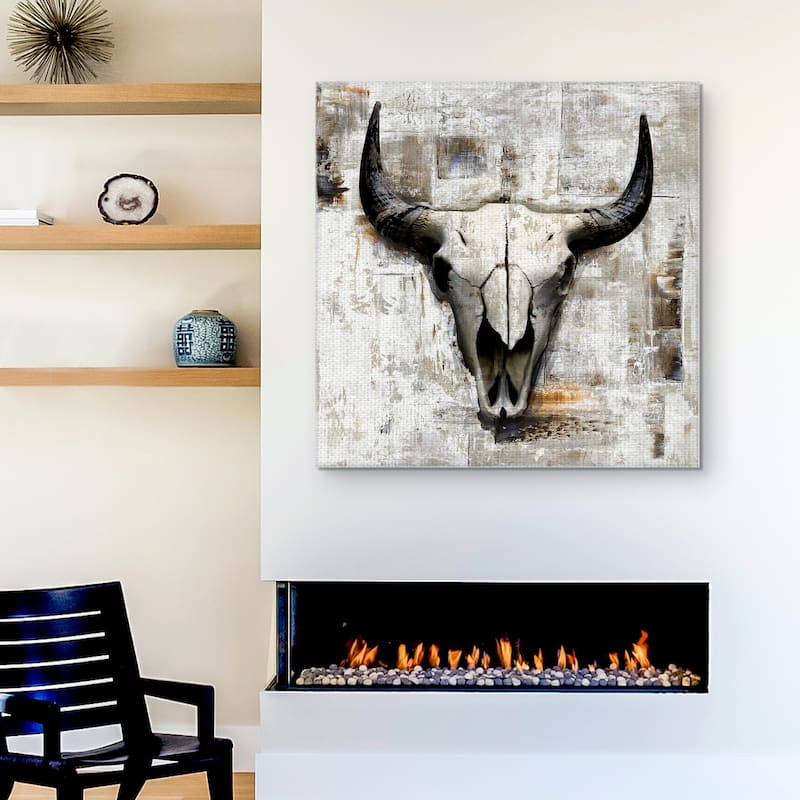 White Cowskull by GraphINC Canvas Art Print