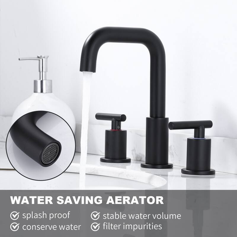 WOWOW 8-inch Dual Handle Widespread Bathroom Faucet