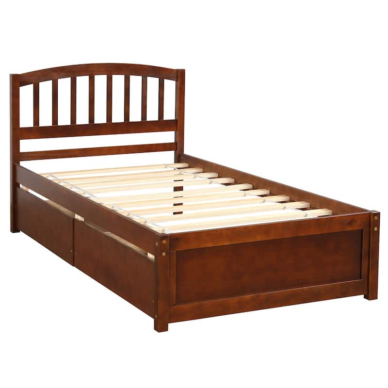 Twin Platform Storage Bed Wood Bed Frame