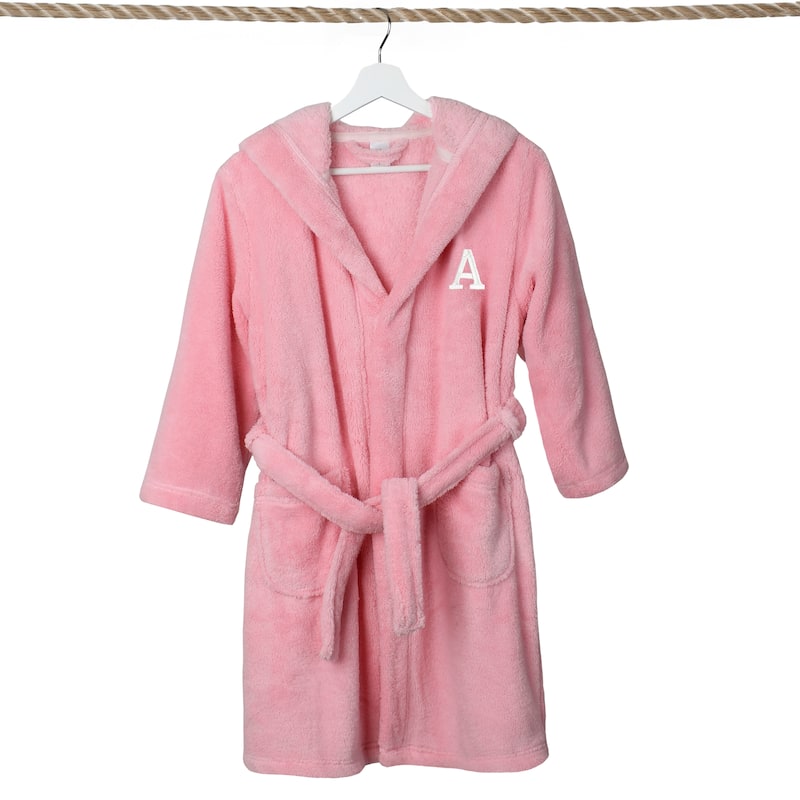 Sweet Kids 100% Polyester SUPER PLUSH Double Brushed Hooded Bathrobe with White Bookman Monogram