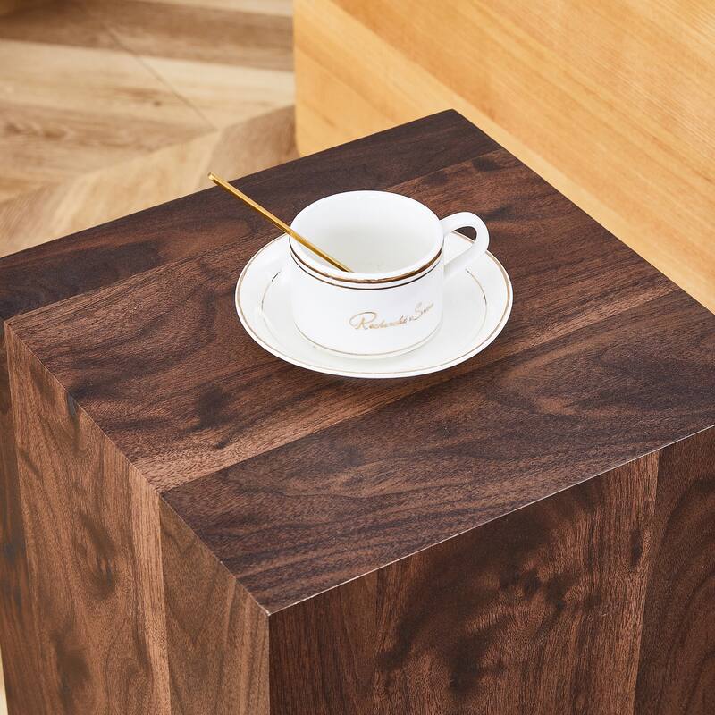 Modern Coffee Table Accent Table with Wood Grain, Compact Side Table Dining Table End Tabel for Living Room