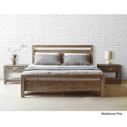 Grain Wood Furniture Queen-size Solid Wood Loft Platform Bed