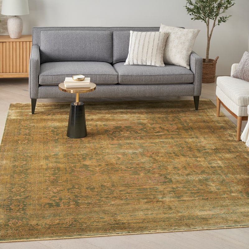 Nourison Luxurious Indoor only Persian Area Rug - 9' 10" x 12' 6" - Olive - Rectangle