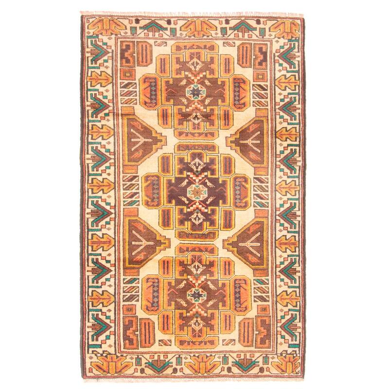 ECARPETGALLERY Hand-knotted Teimani Beige Wool Rug - 2'8 x 4'4