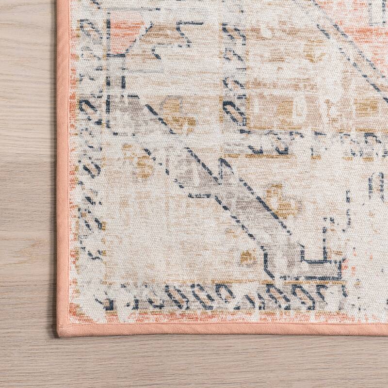 Nuloom Transitional Medallion SpinClean Machine Washable Area Rug
