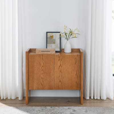 Walnut-colored Sideboard, Buffet Cabinet with Storage, Rustic Storage Cabinet, 33.9"×15"×31.5"
