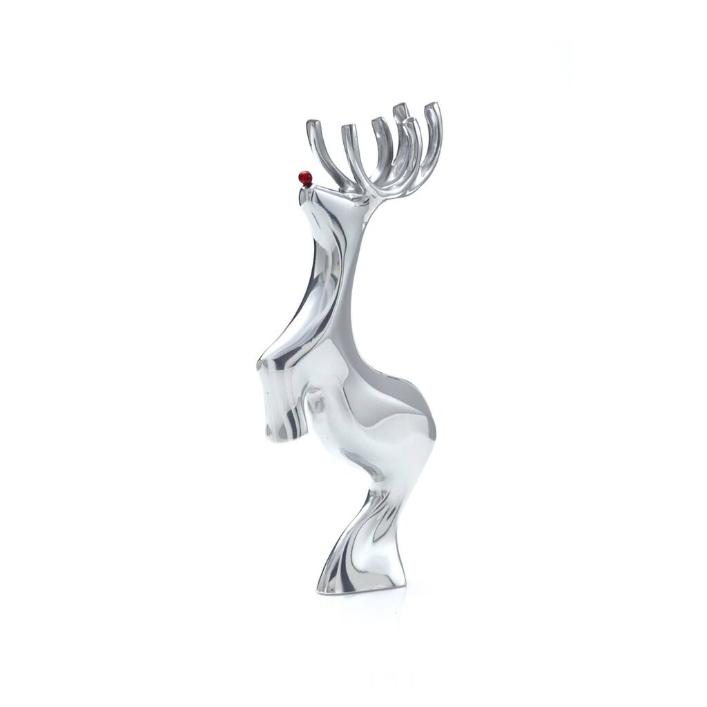 Nambe Large Red Nosed Reindeer - 9.5" H