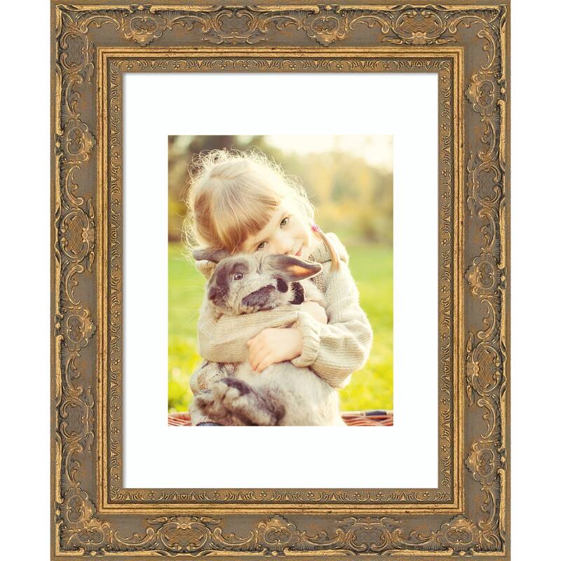 Filigree Picture Frame, Photo Frame - 11x14 Matted to 8x10 - Filigree Gold