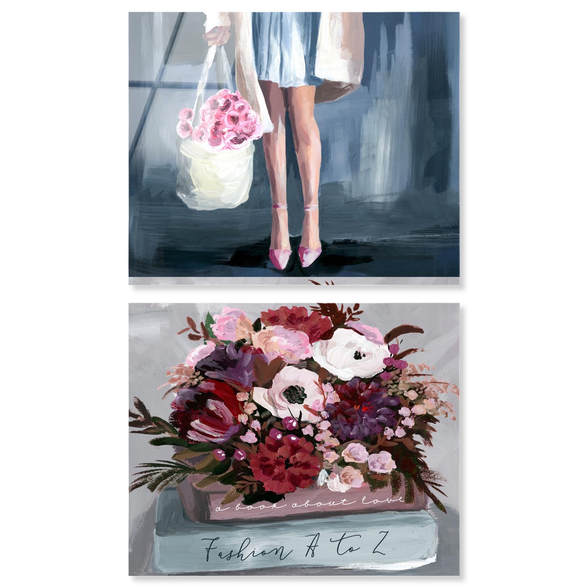 Blush Pink Bedroom Serenity Farm Art Set of 2 Acrylic Print by Art Remedy