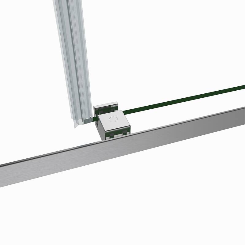 Spezia 68" W x 76" H Sliding Frameless Shower Door in Brushed Nickel