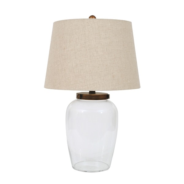 Glass Fillable Table Lamp with Shade - Overstock - 31259433