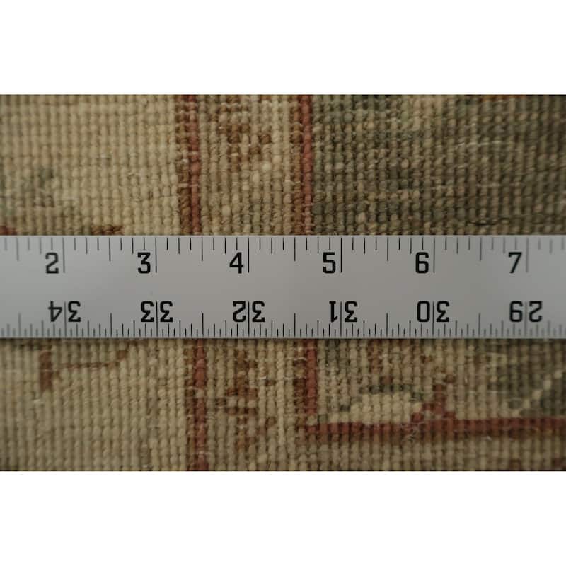 Hand Knotted Oriental 100% Wool Carpet Traditional Floral Green Peshawar Area Rug - 5' 8'' X 4' 2''