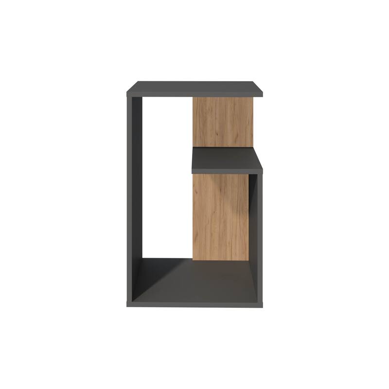 Side Table 25" H, 1 Shelf with durable engineered wood construction,easy to assemble
