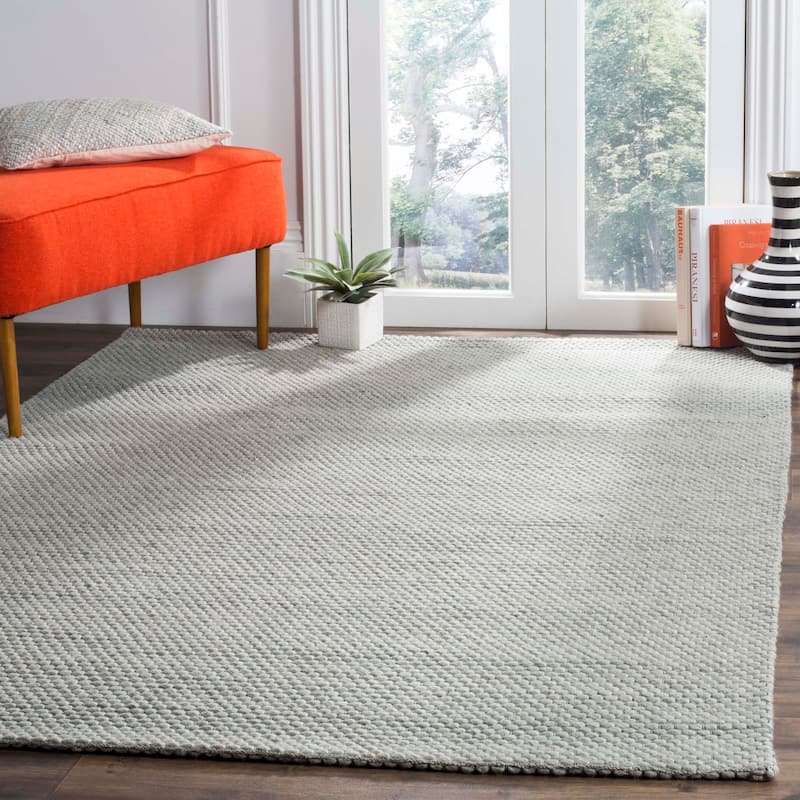SAFAVIEH Handmade Natura Refiqe Wool Rug - 5' x 8' - Grey - Rectangle