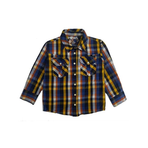 baby boy blue plaid shirt