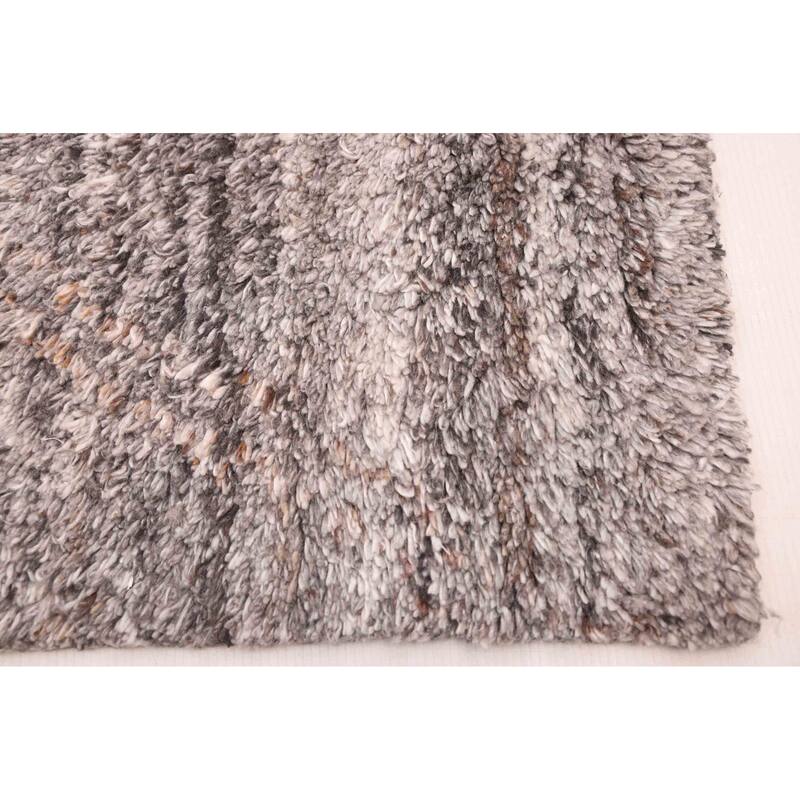 ECARPETGALLERY Hand-knotted Tangier Dark Grey Wool Rug - 4'11 x 8'2