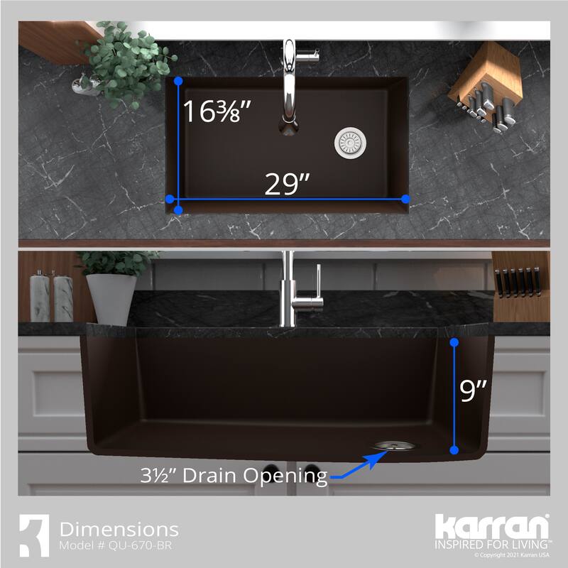 Karran Undermount Quartz Single-bowl Kitchen Sink