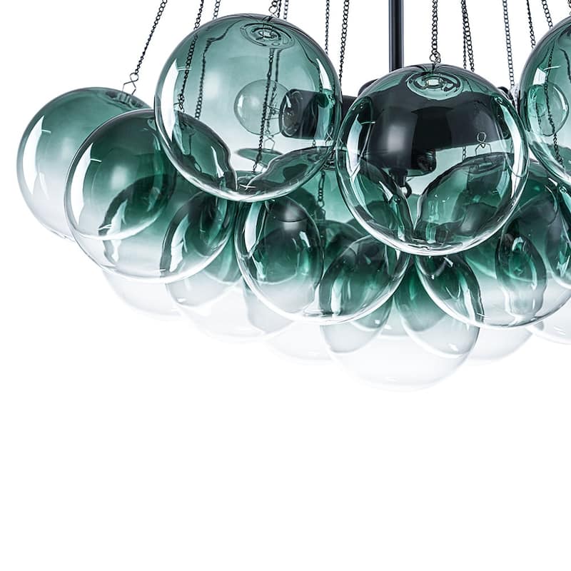 Modern Glam Cluster Gradual Colored Glass Bubble Chandelier