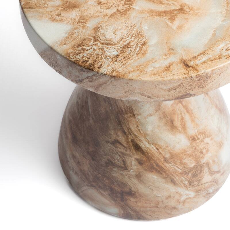 Studio London Monia Stylish Indoor and Outdoor Faux Marble End Table