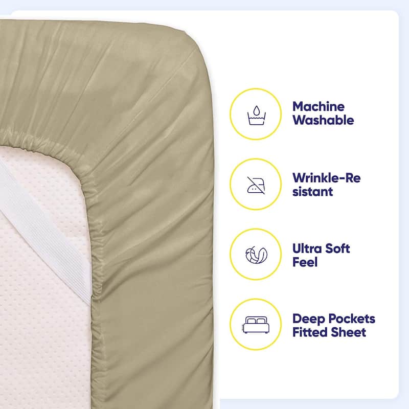 Sweet Home Collection Split King 7 Piece Sheet Set, Deluxe Ultra Soft 1500 Series, Double Brushed Microfiber.