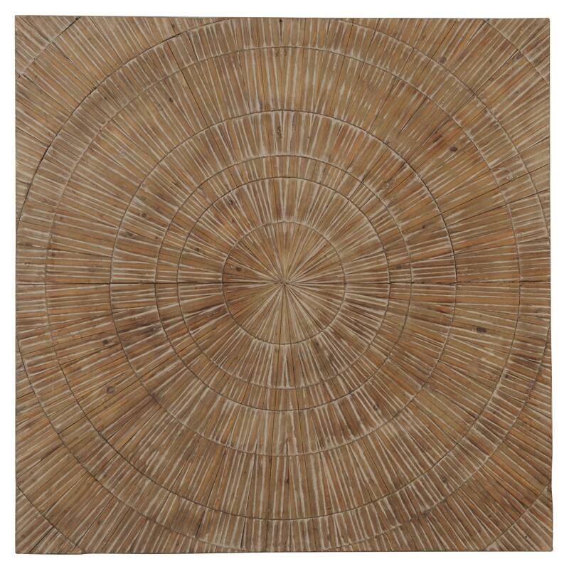 Wood Starburst Handmade Carved Radial Home Wall Decor - Brown - Roche River Decor - Brown