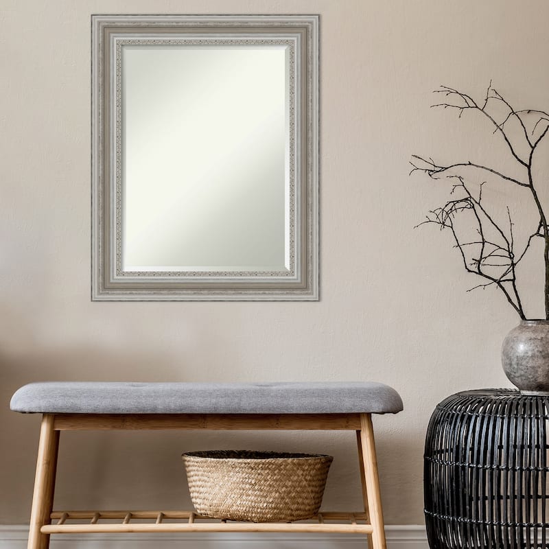 Beveled Bathroom Wall Mirror - Parlor Silver Frame