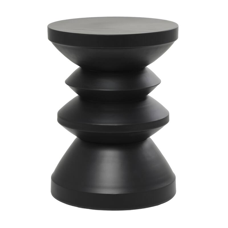Metal Art Deco Inspired Side End Accent Table - Copper or Black - Roche River Decor